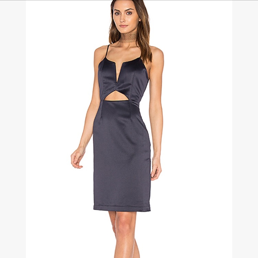 JOA cutout mini dress navy size S NWT